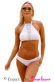 White High Neck Tankini Set Swimwear