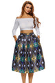 Vintage High Waist Printed A-lined Midi Skirt