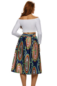 Vintage High Waist Paisley A-lined Midi Skirt