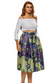 Vintage High Waist Multicolor A-lined Midi Skirt