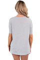 Grey Cutout Choker Detail Short Sleeve T-shirts