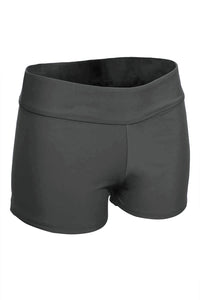 Dark Grey Wide Waistband Swimsuit Bottom Shorts