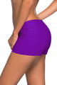 Purple Wide Waistband Swimsuit Bottom Shorts