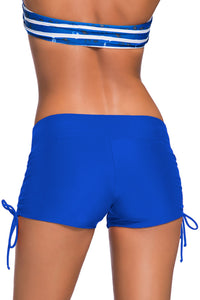 Blue Adjustable Ties Swim Bottom Shorts