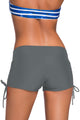 Gray Adjustable Ties Swim Bottom Shorts