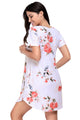 Casual Pocket Design White Floral Short Boho Dress