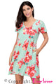 Pocket Design Summer Floral Shirt Dress