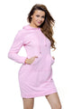 Pink Slim Fit Pocket Front Hoodie Mini Dress