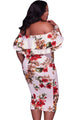Floral Layered Ruffle Off Shoulder Curvaceous Dress