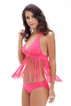 Rosy 2pcs Fringe Halter Bikini Swimsuit