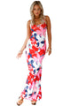 Pinkish Multi-color Floral Print Crisscross Back Maxi Dress
