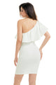 White One Shoulder Party Cocktail Mini Dress