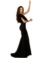 Black Ruffle One Shoulder Elegant Mermaid Dress