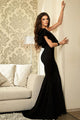 Black Ruffle One Shoulder Elegant Mermaid Dress