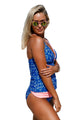 Deckhouse Geo Tankini with Stitch Solid Banded Pant