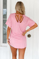 Pink Chic Relaxing Fit Pocket Front Hollow-out Blouse