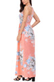Blush Floral Print Sleeveless Long Boho Dress