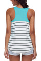 Stylish Striped Blue Block Racerback Tank Top