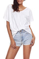 White Draped Front Knot Top