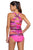 Rosy Bandeau Bikini Swimsuit Printed Vest Tunic
