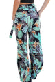 Tropical Green Print Palazzo Pants