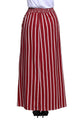 Burgundy Striped Maxi Skirt