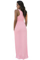 Pale Pink Racerback Maxi Dress with Pockets