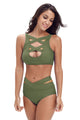Brazil Army Green Multiway Strap High Waist Bikini