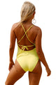 Yellow Crochet Front Detail One Piece Bathing Suit