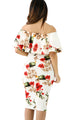 Floral Layered Ruffle Off Shoulder Midi Dress