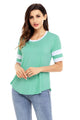 Mint Short Sleeve Top with White Stripe