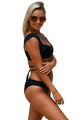 Black Strappy Crisscross 2pcs Tankini Swimsuit