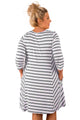 Grey White Stripes Relaxed Curvy Dress