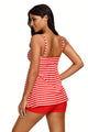 Red White Striped Tankini and Short Set