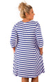 Blue White Stripes Relaxed Curvy Dress