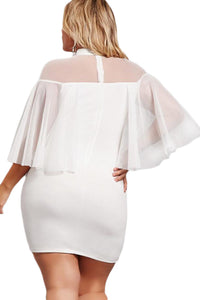 White Plus Size Semi-sheer Dress