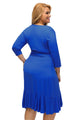 Blue Whimsy Wrap Flounce Plus Size Dress