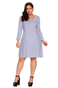 Blue White Stripes Relaxed Curvy Dress