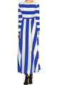 Blue Bold Stripe Long Sleeve Maxi Dress