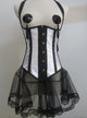 Black Sheer Lace Skirt Attached Underbust Corset