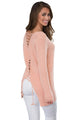 Pink Never Look Back Lace Up Sweater