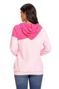 Pink Duotone Chic Hooded Sweatshirt