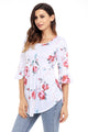 White Grounding Floral Print Babydoll Top