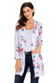 White Long Sleeve Floral Cardigan