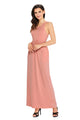 Pink Racerback Maxi Dress with Pockets