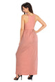 Pink Racerback Maxi Dress with Pockets