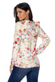 Hooded Floral Sweatshirt with Drawstring