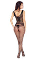 Black Butterfly Accent Fishnet Bodystocking