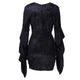 Sexy Deep-V Velvet Dress with Wide Cuffs #V Neck #Long Sleeve #Velvet SA-BLL2237-3 Fashion Dresses and Mini Dresses by Sexy Affordable Clothing