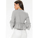 Sexy Puff Sleeves Ruffles Open Front Jacket Short Blazer Outwear #Tops #Grey SA-BLL631-2 Women's Clothes and Blouses & Tops by Sexy Affordable Clothing